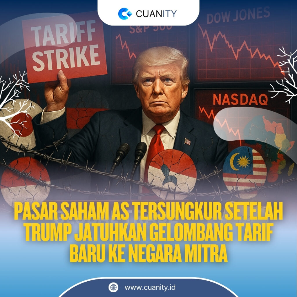 Pasar Saham AS Tersungkur Setelah Trump Jatuhkan Gelombang Tarif Baru ke Negara Mitra