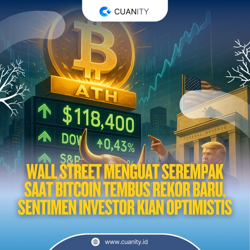 Wall Street Menguat Serempak Saat Bitcoin Tembus Rekor Baru, Sentimen Investor Kian Optimistis