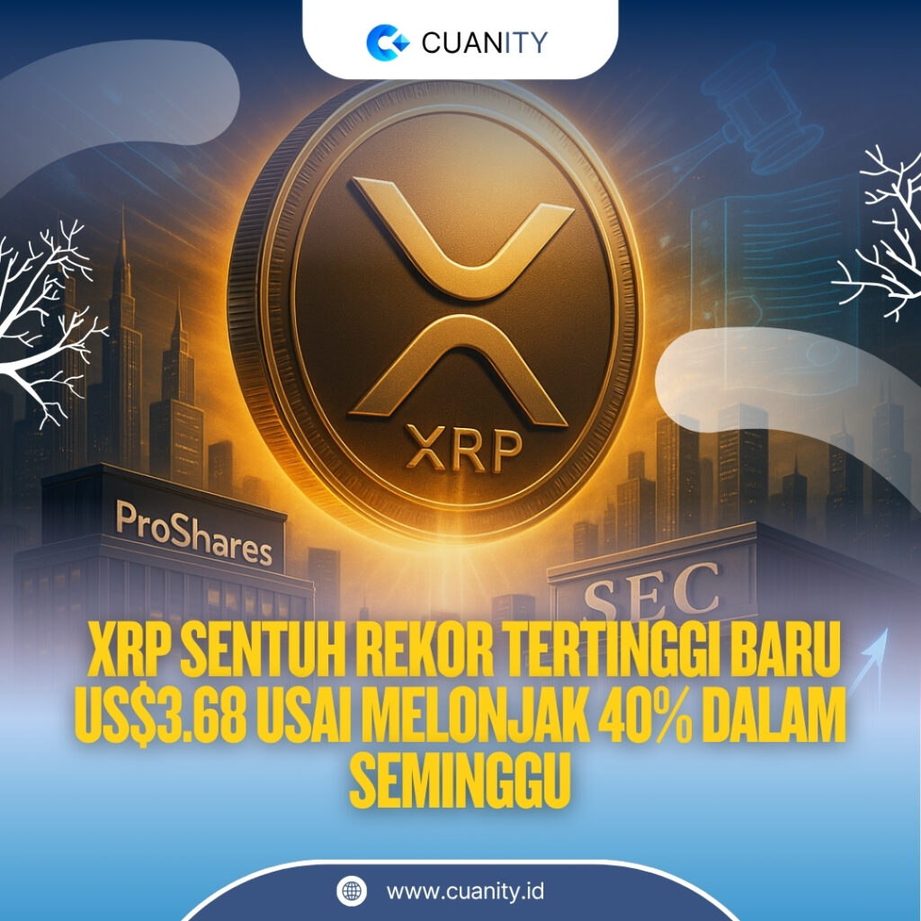 XRP Catatkan Rekor Tertinggi US$3.68, Kapitalisasi Tembus US$200 Miliar di Tengah Euforia Altcoin
